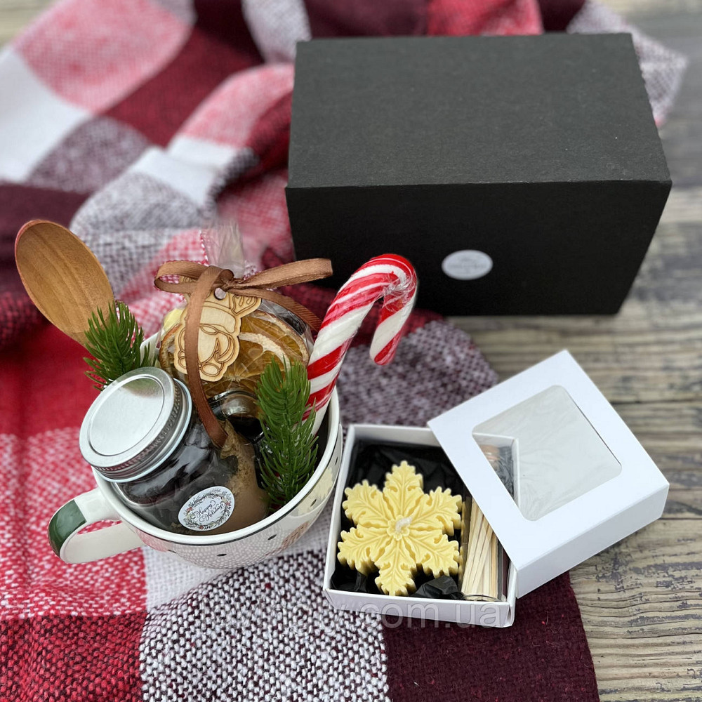 Компактний новорічний набір: чашка, гарячий шоколад, солодощі, свічка Сніжинка Ірпінь - фото 6