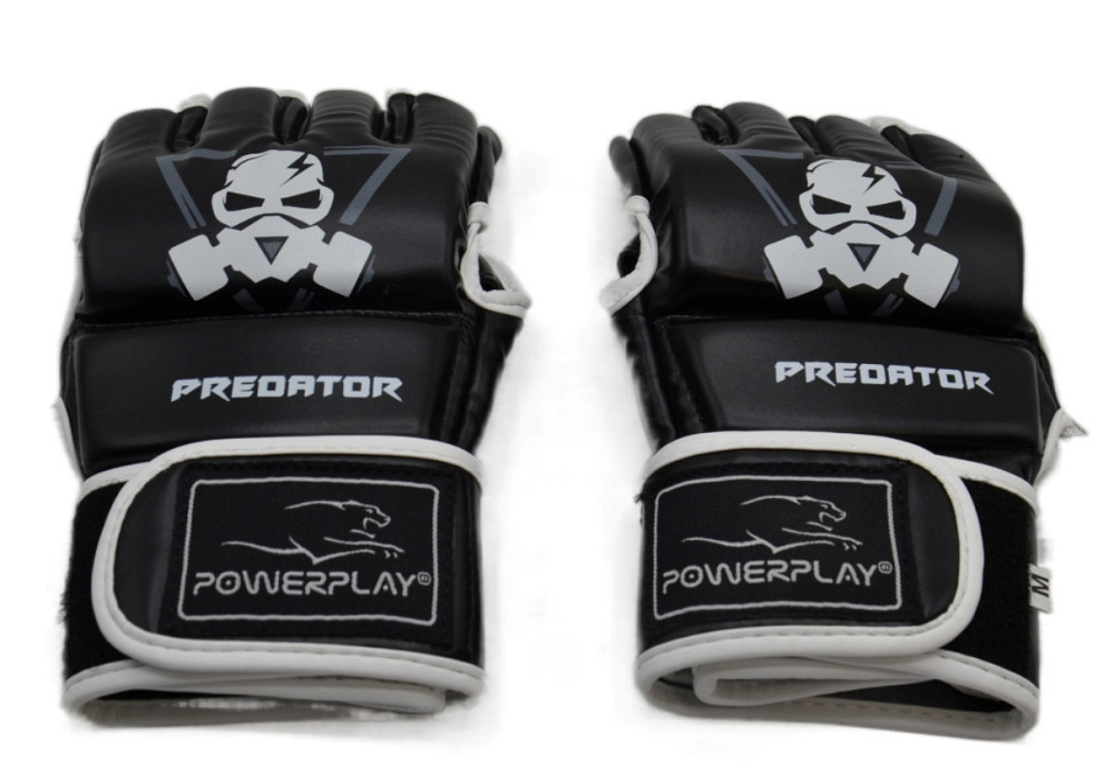 Перчатки для MMA PowerPlay 3056 А Черно-Белые XL Луцк - изображение 4