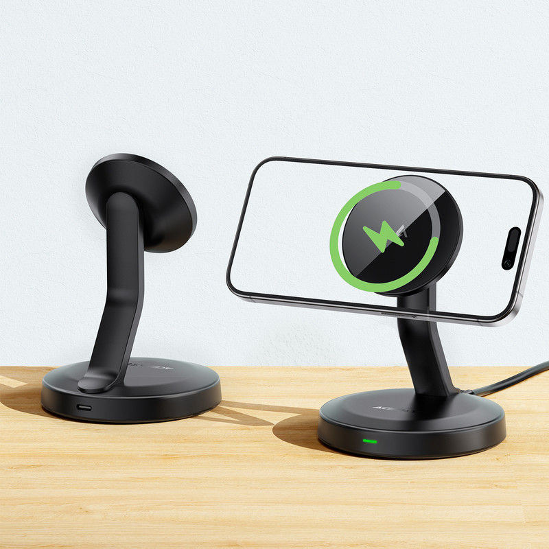 Бездротовий мультизарядний пристрій ACEFAST E26 desktop mobile phone wireless charging holder Black Одеса - фото 8