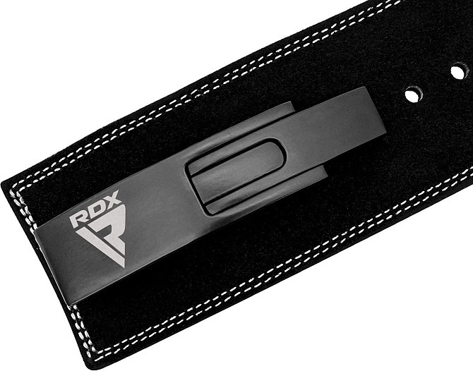 Пояс для важкої атлетики RDX 4 Pro Liver Buckle шкіряний Black Plus M Кам'янське - фото 7