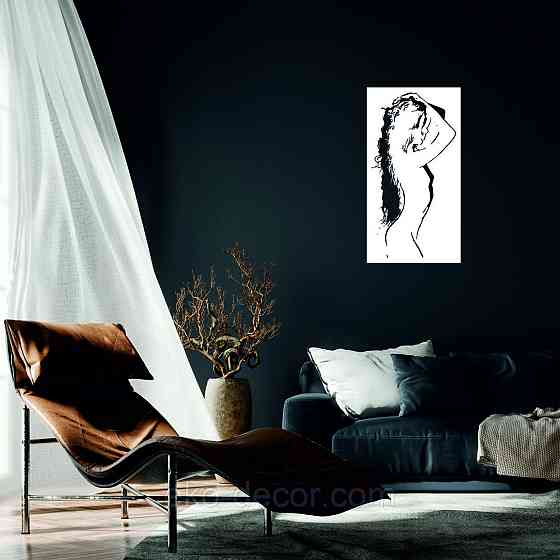 Декоративное настенное Панно «Силуэт женщины», Декор на стену 90*48 см, Белый Киев