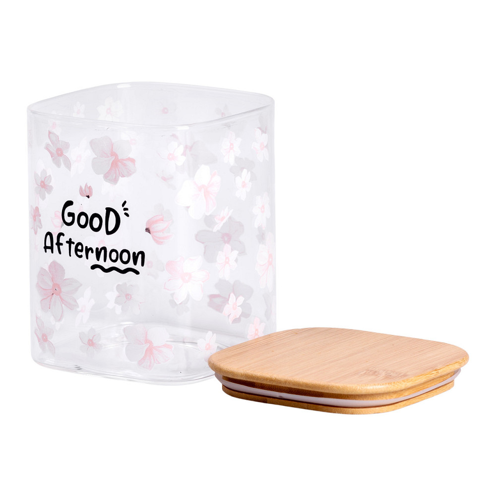 Yiwu Банка для сипучих продуктів з бамбуковою кришкою 900 мл ємність для сипучих скло HP-34-24 Коломыя - изображение 2