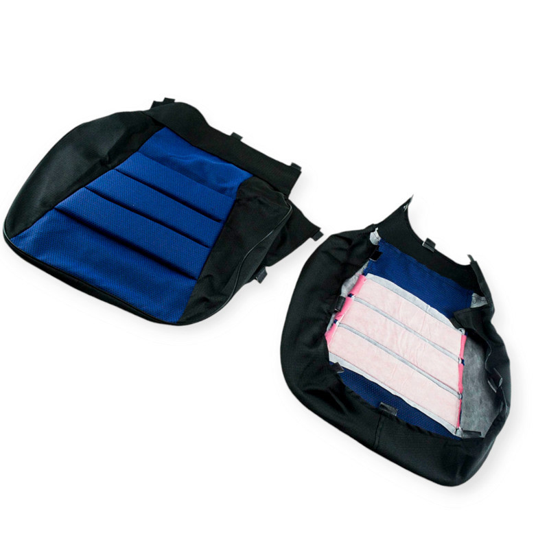 Чохли ваз 2107, 2104 (сід. 2107) "пілот" сині комбіновані Koston салону Мукачево - фото 1