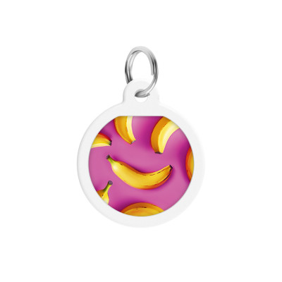 Адресник для животных WAUDOG Smart ID с QR паспортом "Бананы на розовом", круг 25 мм (225-4055) Винница - изображение 2