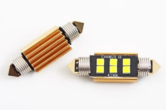 Лампа диодная 12В салона 41мм  6-SMD 3030 CAN с радиатором LED (2 шт.) Винница