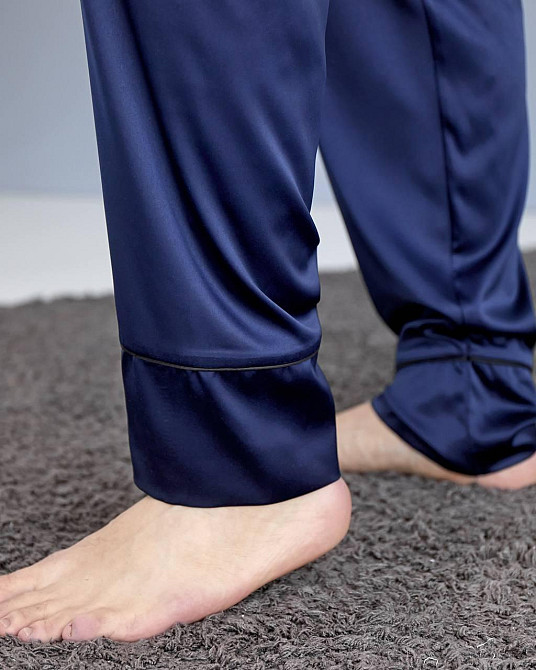 Пижама мужская шелк Синий S Харьков - изображение 4