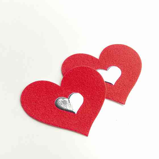 Стікіні на груди Сердечка 8 см червоний Київ