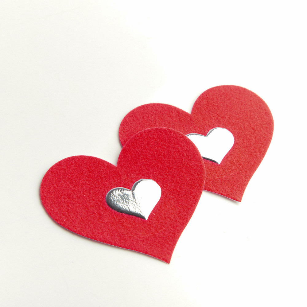 Стікіні на груди Сердечка 8 см червоний Київ - фото 1