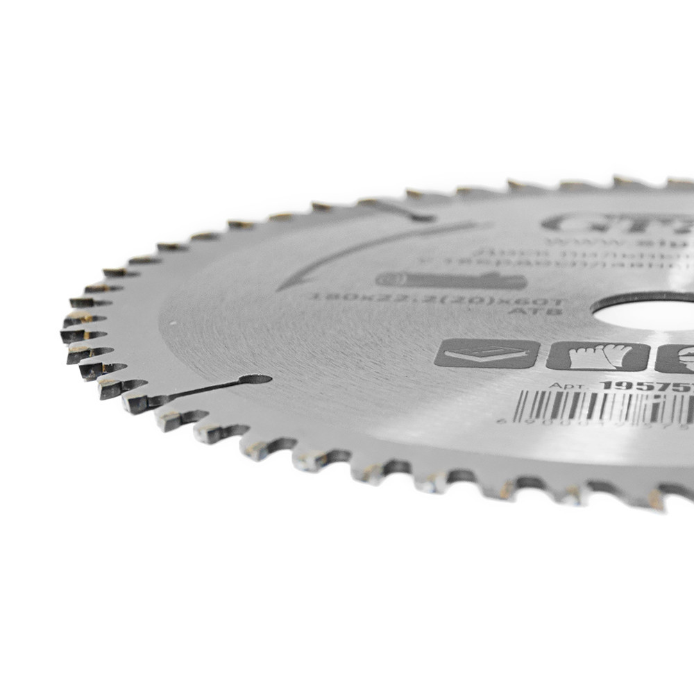 Диск пиляльний для дерева з твердосплавними напайками Ø 180×22.2 (20)×60Т, 8000об/хв GRAD (1957575) Київ - фото 2