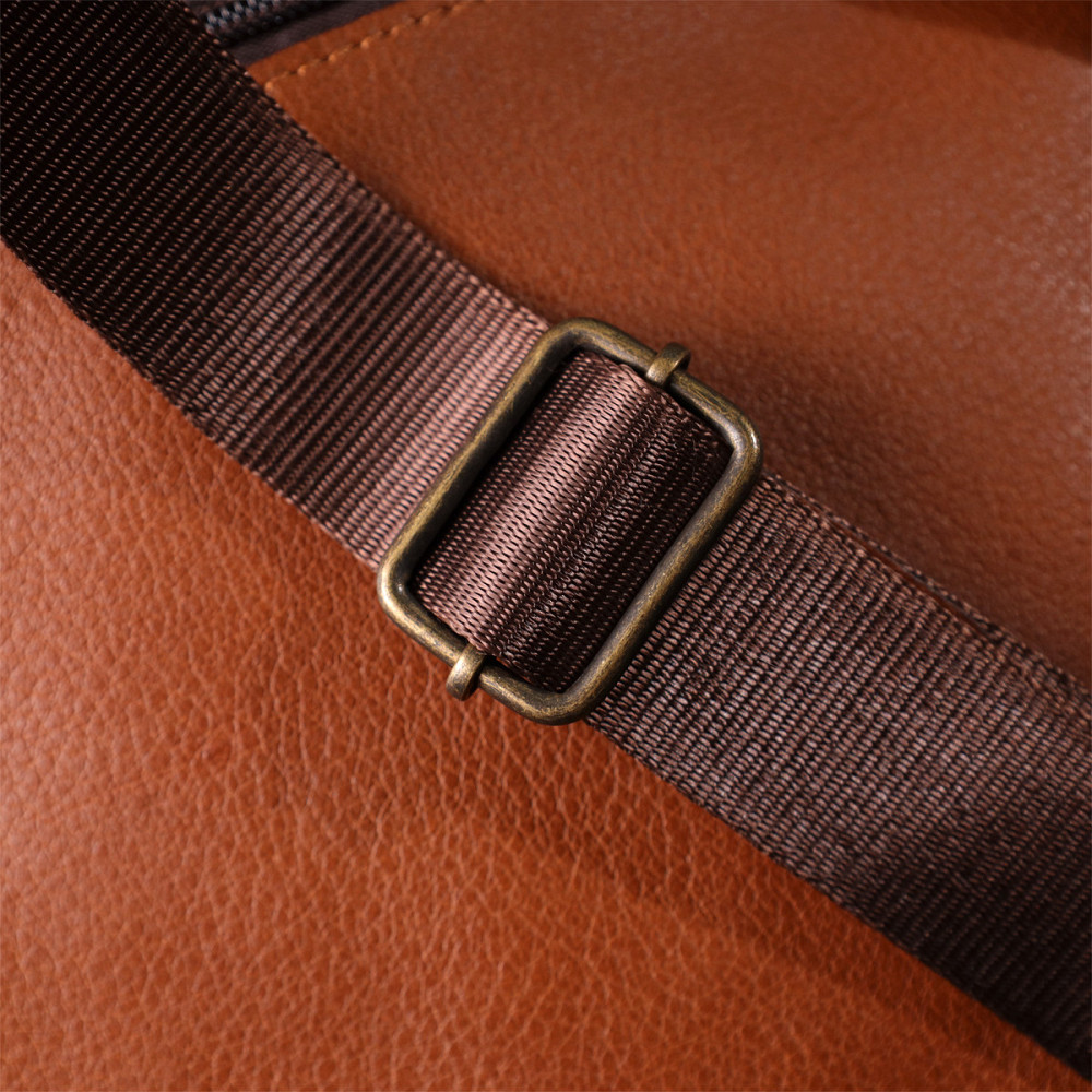 Мужская кожаная сумка через плечо из прочной зернистой кожи Рыжий (SHVIGEL) Киев - изображение 4