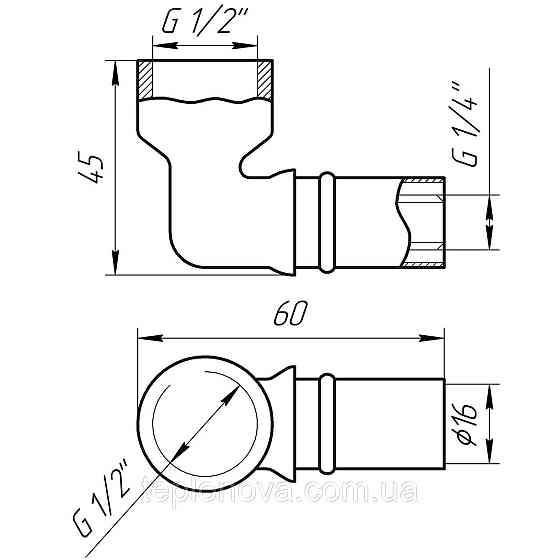 Уголок с внутренней резьбой пресс APE AP 152 1/2″х16 ITALY Черновцы