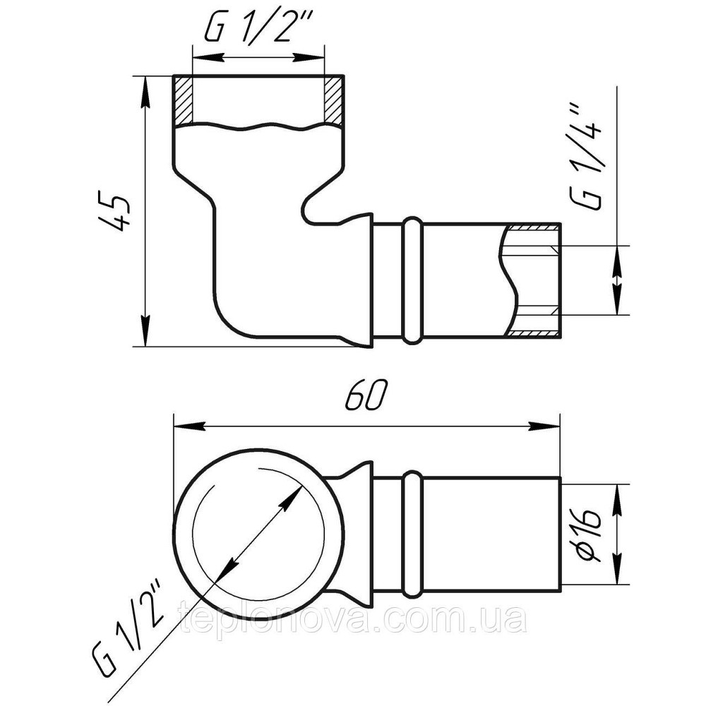 Уголок с внутренней резьбой пресс APE AP 152 1/2″х16 ITALY Черновцы - изображение 2