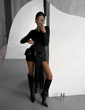 Жіноча міні сукня з поясом-шлейфом мікродайвінг Одеса