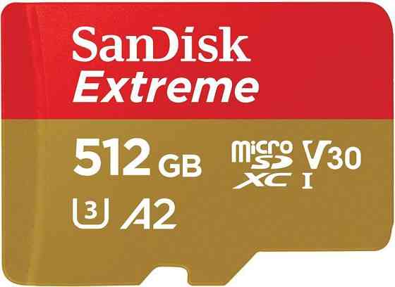 Картка пам'яті MicroSDXC 512 GB C10 UHS-I SanDisk Extreme V30 U3 R190/W130MB/s + SD (SDSQXAV-512G-GN6MA) 512 Харків