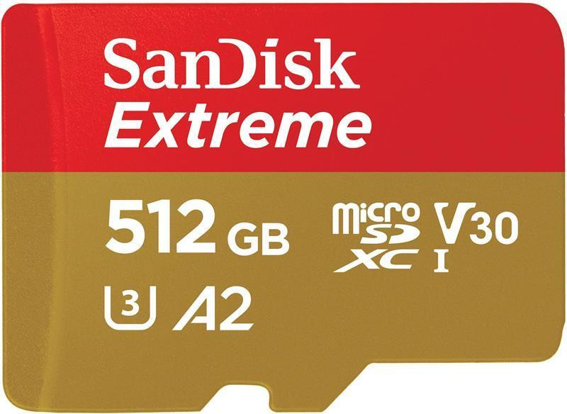 Картка пам'яті MicroSDXC 512 GB C10 UHS-I SanDisk Extreme V30 U3 R190/W130MB/s + SD (SDSQXAV-512G-GN6MA) 512 Харків - фото 2