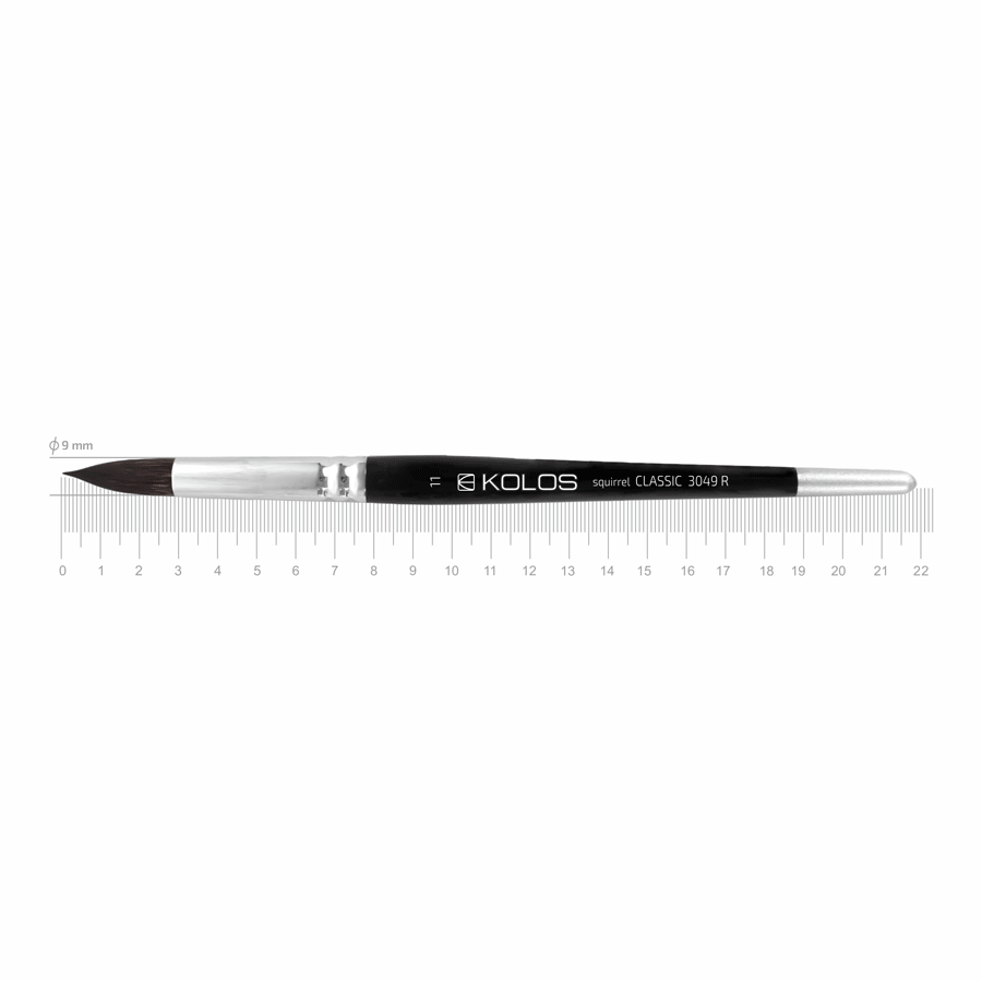 Пензель білка кругла Classic 3049R №11 коротка ручка KOLOS Київ - фото 1