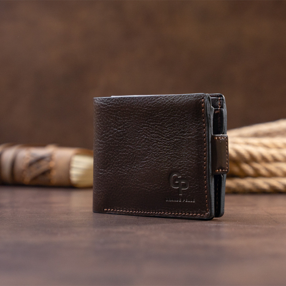 Портмоне горизонтальне Amico на магніті на два відділення GRANDE PELLE 11321 Коричневе Київ - фото 8