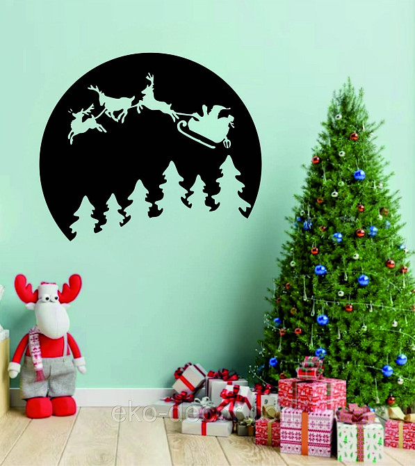 Декоративное настенное Панно «Новый год», Декор на стену 90*76 см, Чёрный Киев - изображение 3