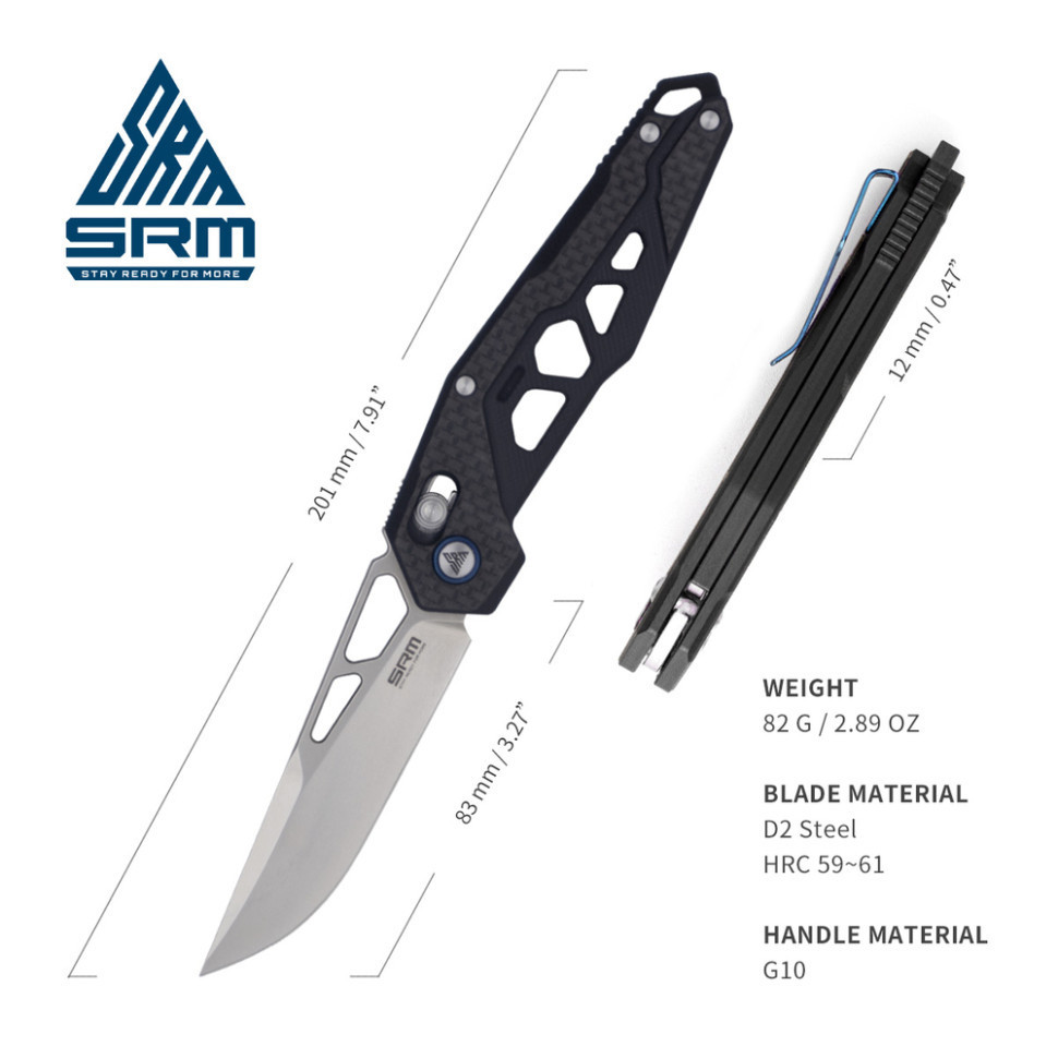Нож складной SRM 9225-KB, черный Киев - изображение 6