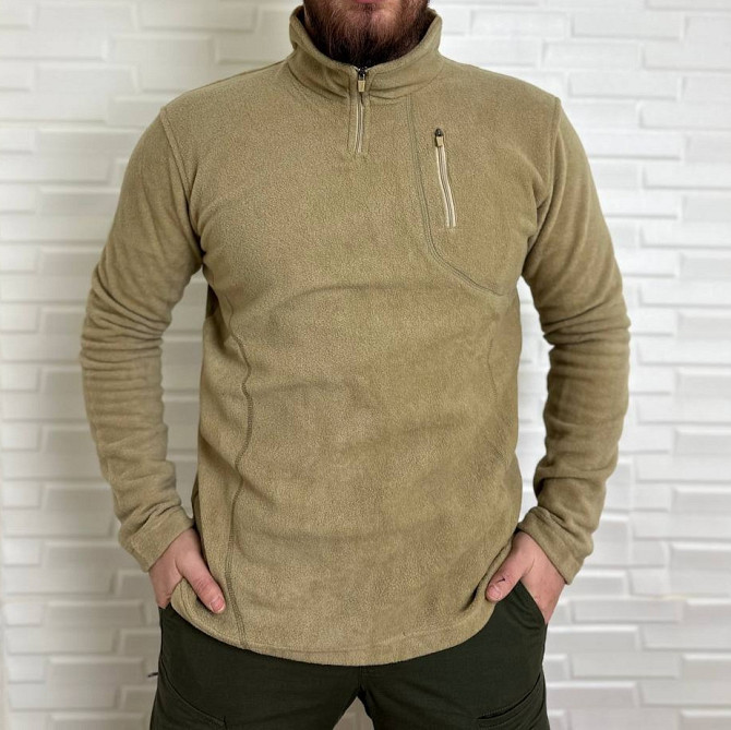 Тактична чоловіча флісова кофта реглан Bikatex Пісок, 2XL Вінниця - фото 1
