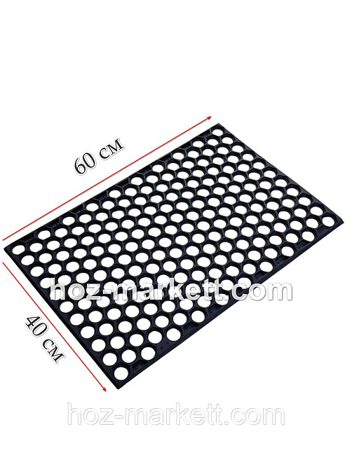 Килимок 60х40х0.8 см гумовий брудозахисний сота чорний Харків - фото 2