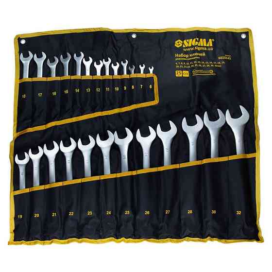 Набір ключів ріжково-накидних 25 пр. 6-28,30.32мм Sigma-6010141 сумка Вінниця
