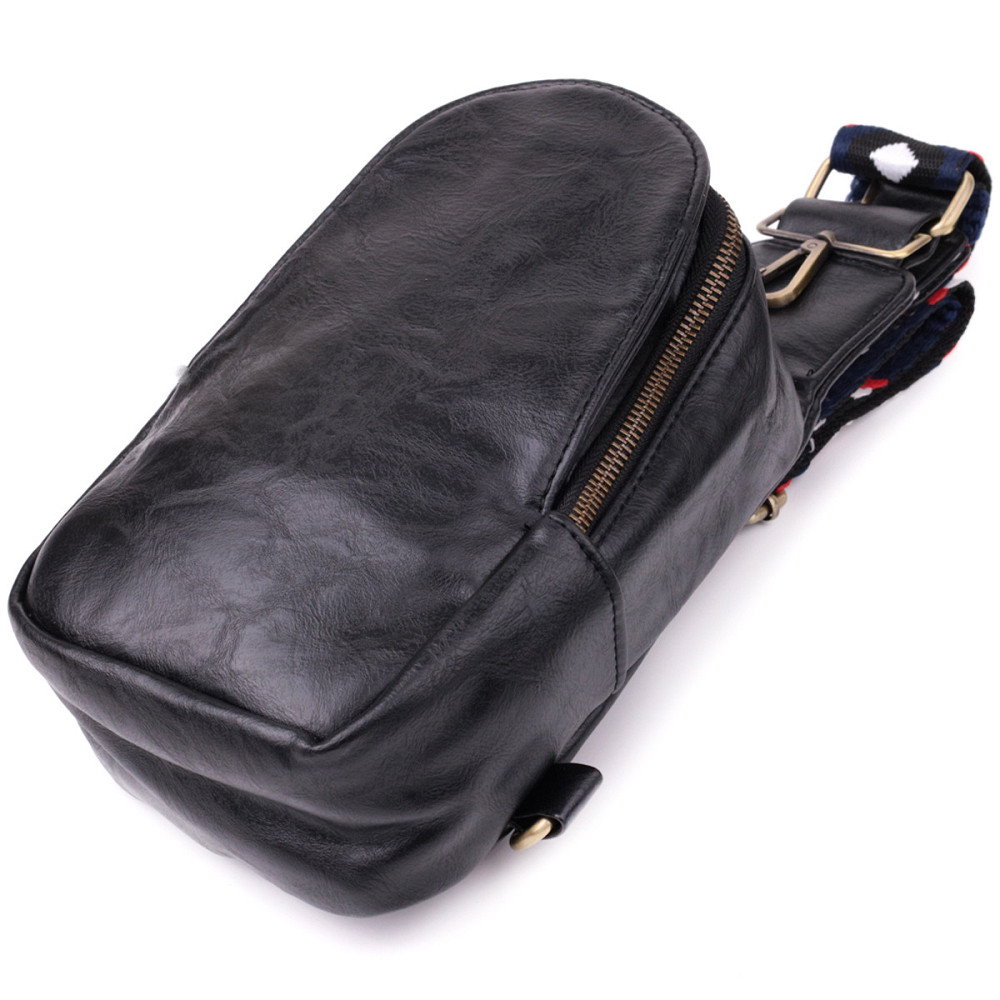 Жіночий слінг сумка через плече з екошкіри Vintage sale_15117 Чорний Київ - фото 5