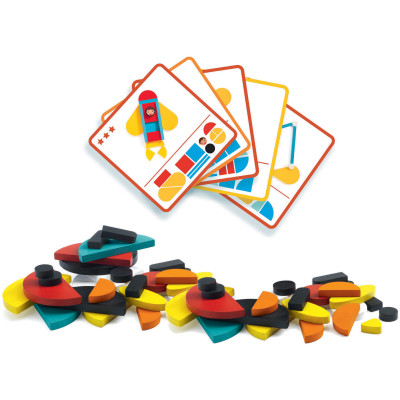 Настільна гра Djeco Набір дерев'яних геометричних фігур Ze Geo Vroom (DJ06436) Вінниця - фото 2