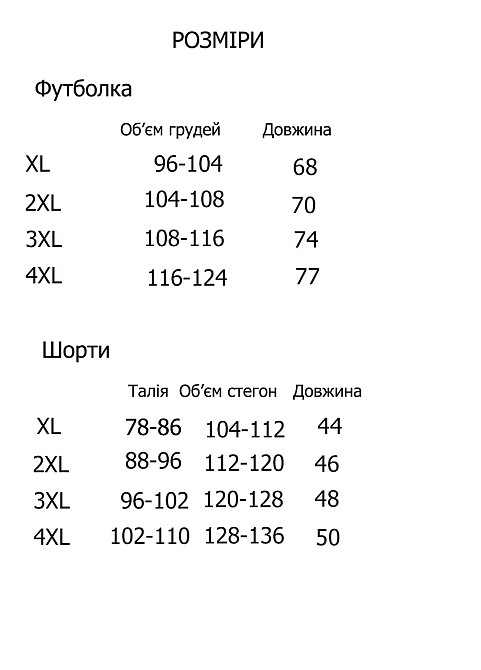 Піжама великий розмір шорти i майка U6736 XL Київ - фото 2