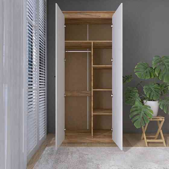 Шкаф двухдверный Эверест Нордик-990 Белый + Дуб крафт золотой (DTM-5535) Днепр