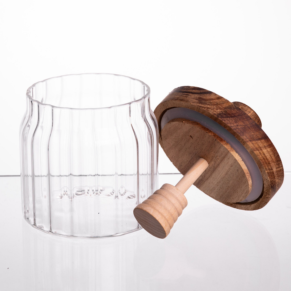 Yiwu Медовниця скляна з кришкою і ложкою 320 (мл) 64486-4 Коломыя - изображение 3