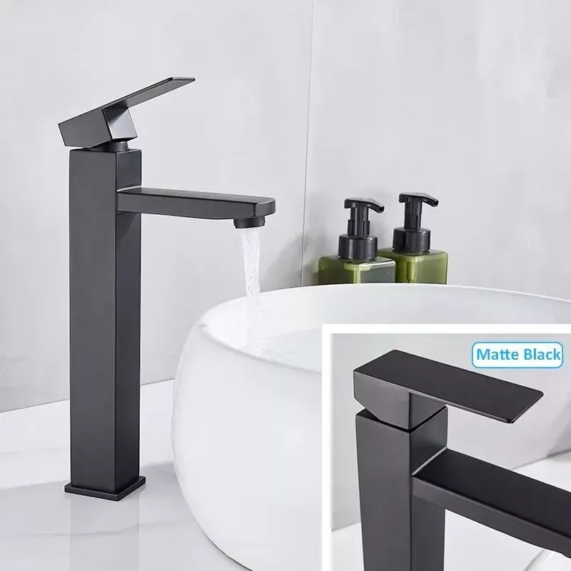 Смеситель для умывальника высокий WEZER PRO11-02-BLACK черный Киев - изображение 5