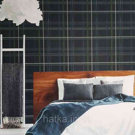 Шпалери вінілові Lutece Bensimon геометрія смуги квадрати блакитні білі жовті зелені на темно-синьому Київ