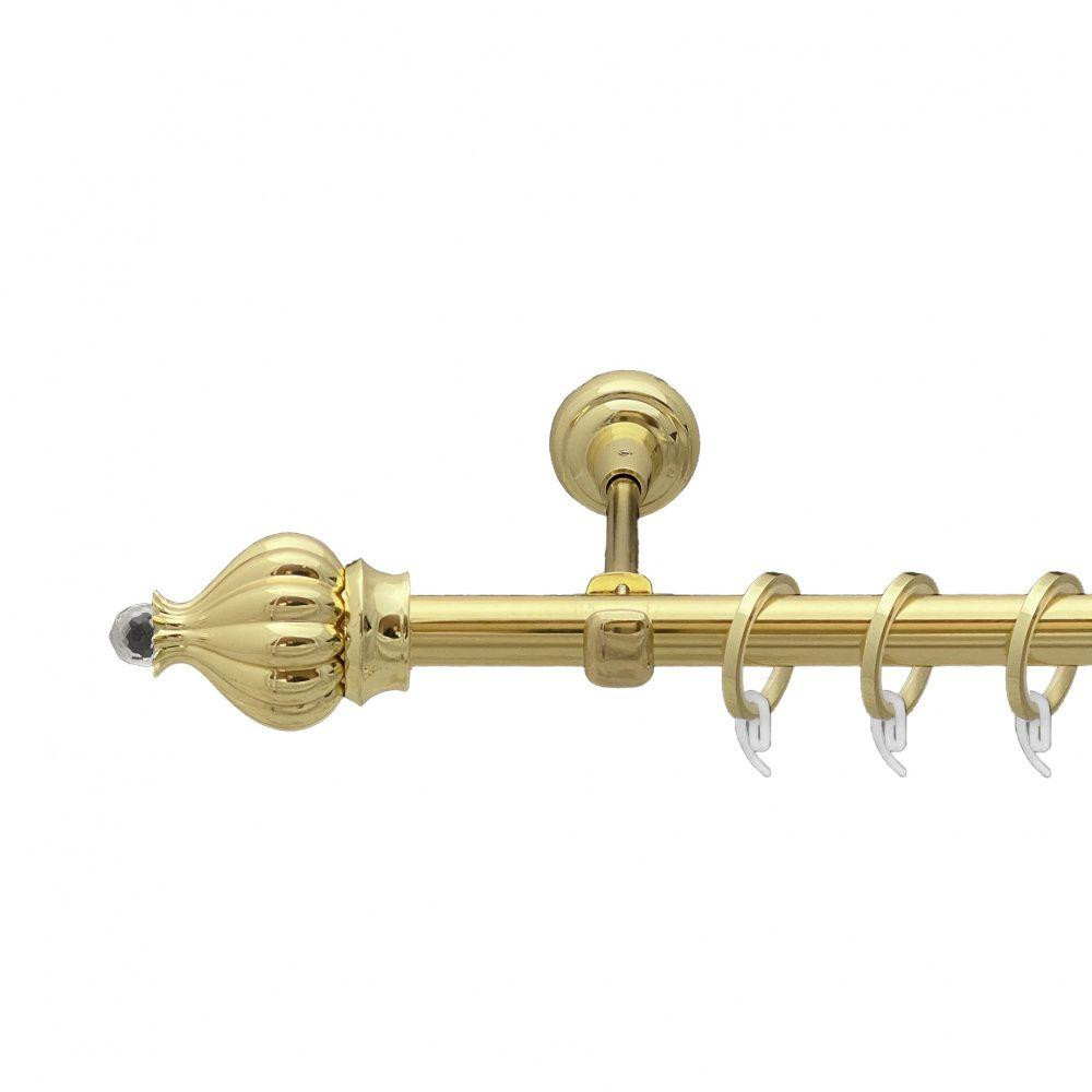 Карниз Orvit Таджа-Кристал металевий однорядний відкритий гладка труба кільце фасонне металеве  Золото 19 мм Львов - изображение 1