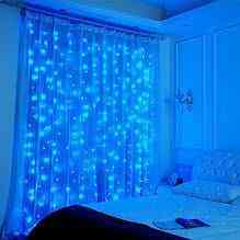 Велика неонова Гірлянда Водоспад Синя Світлодіодна LED Штора 3 х 2 метри Силіконова - 320 Дніпро