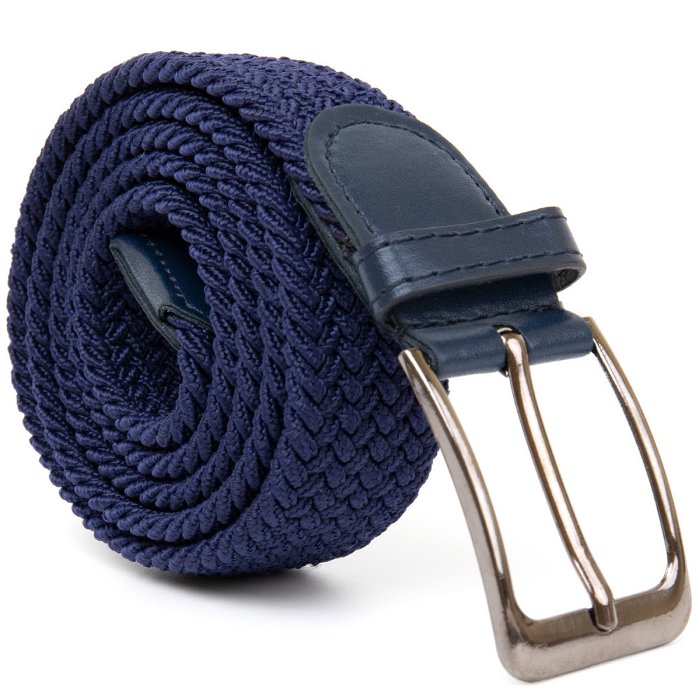 Текстильный мужской ремень классика Vintage 20524 Синий Киев - изображение 2