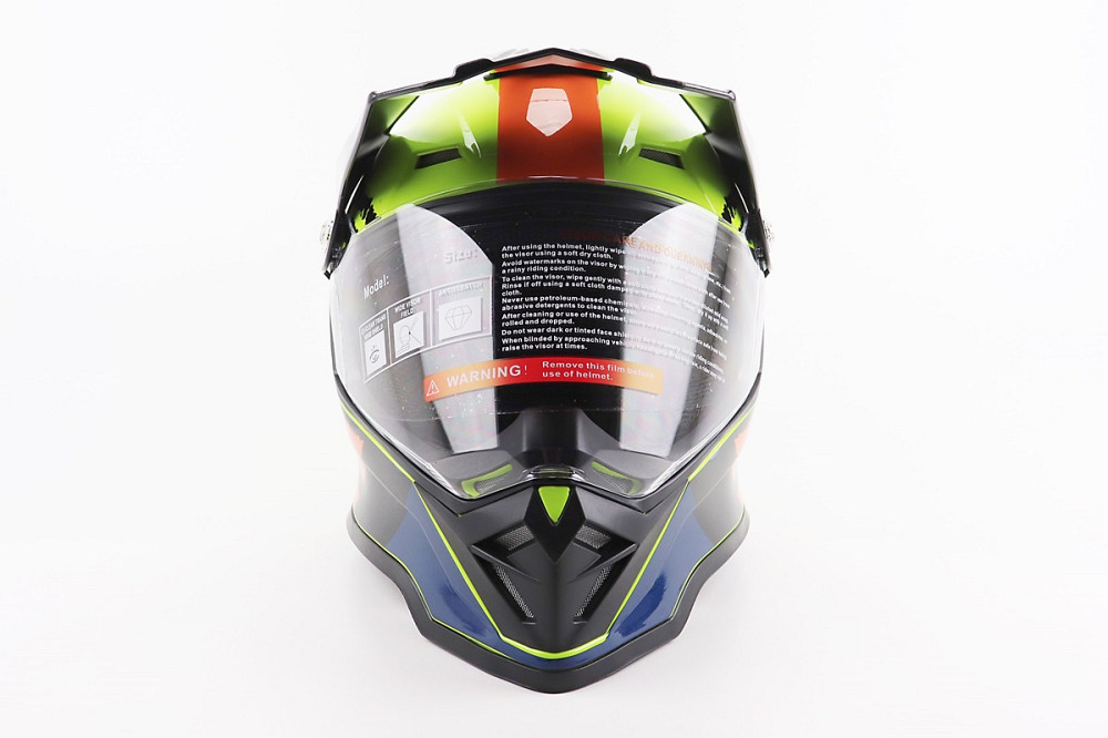 Шолом кросовий/ендуро/АТV зі склом BLD-819-7 L (59-60см), ЧОРНИЙ/ЖОВТО-ПОМАРАНЧЕВИЙ Киев - изображение 4