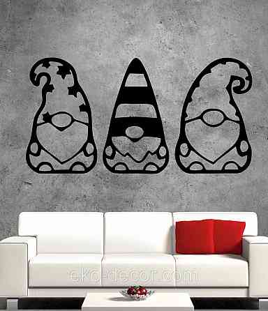 Декоративное настенное Панно «Гномики» Декор на стену 70*42 см-3шт, Черный Киев