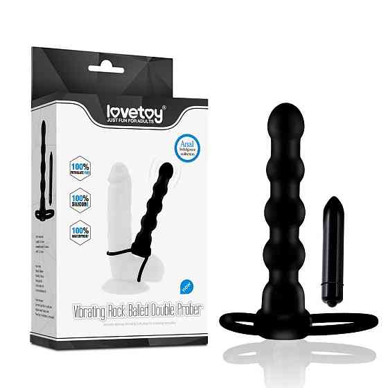 Насадка для подвійного проникнення - Anal Indulgence Collection Vibrating Rock Balled Double Prober Sex Aura Київ
