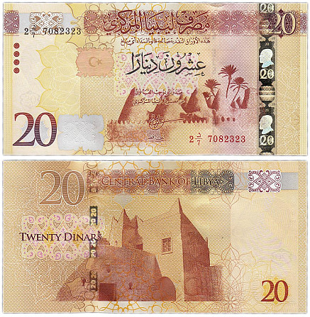 Ливия / Libya 20 Dinar (2016) UNC Полтава - изображение 1