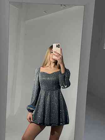 Женское стильное вечернее корсетное платье с двойной юбкой из люрекса 46/48 Одесса