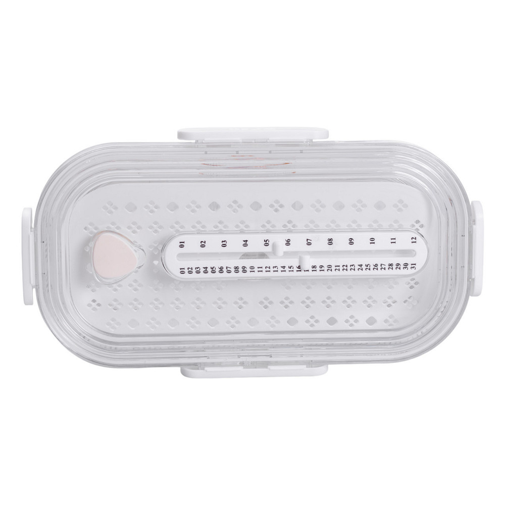 Контейнер для еды пластиковый 32.5х17.5х6 см пищевой контейнер с индикатором даты 1 л Белый HP-27-7 Киев - изображение 6