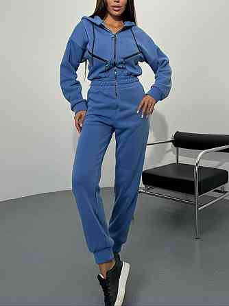 Жіночий повсякденний теплий комбінезон тринитка на флісі Джинс, 42/44 Одеса