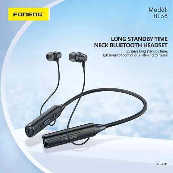 Bluetooth-гарнітура Foneng Neckband Sport (BL38) Чорний Харьков