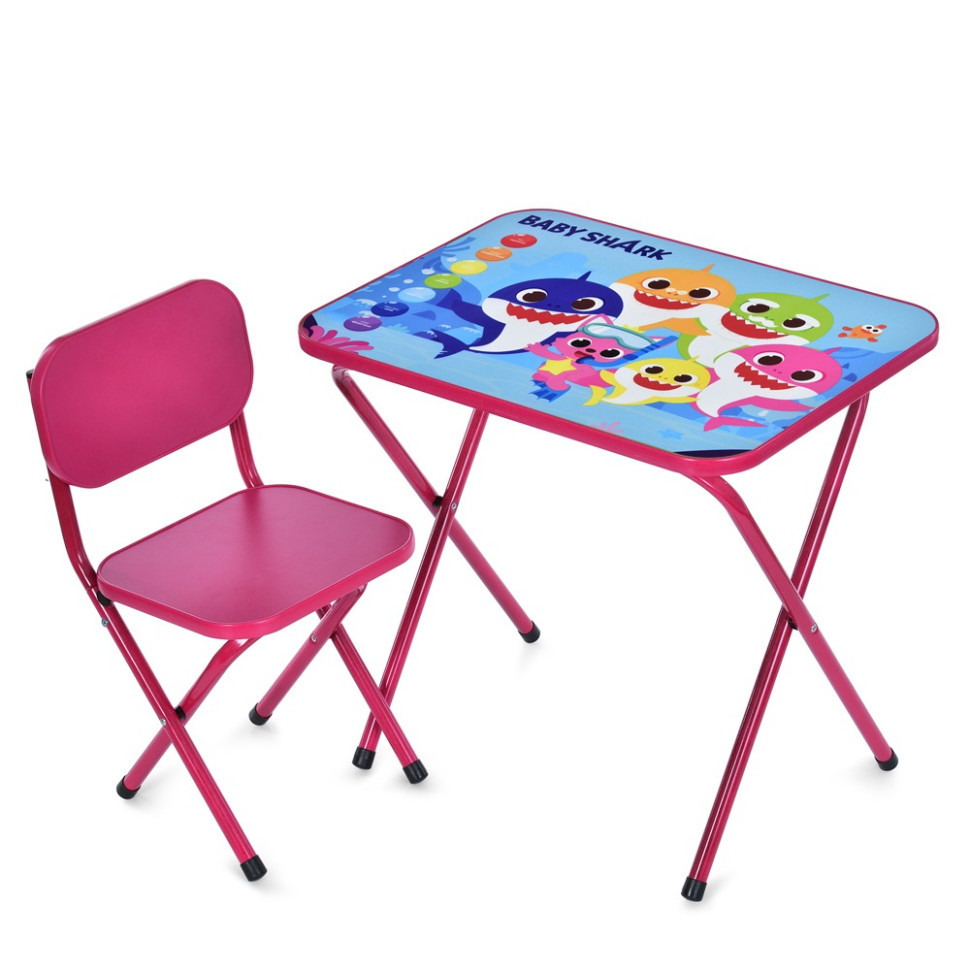 Дитячий столик складаний зі стільчиком M 5960-8 малиновий Вінниця - фото 1