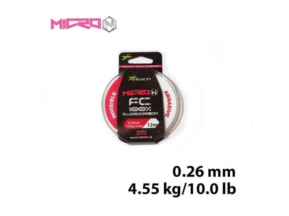 Флюорокарбон Micron FC 0,26мм 4,55кг 12м ТМ INTECH Київ - фото 1