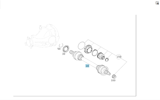 Mercedes-Benz  A1663501110 Піввісь заднього моста ML/GLE W166 GL/GLS X166 Одеса