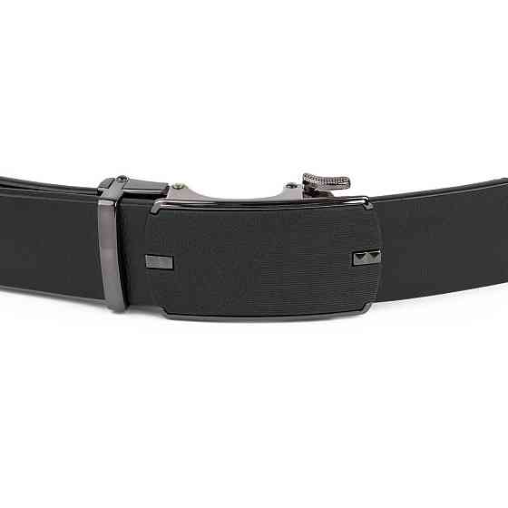 Ремінь чоловічий з матовою чорною вставкою на пряжці Vintage 20319 Чорний Київ