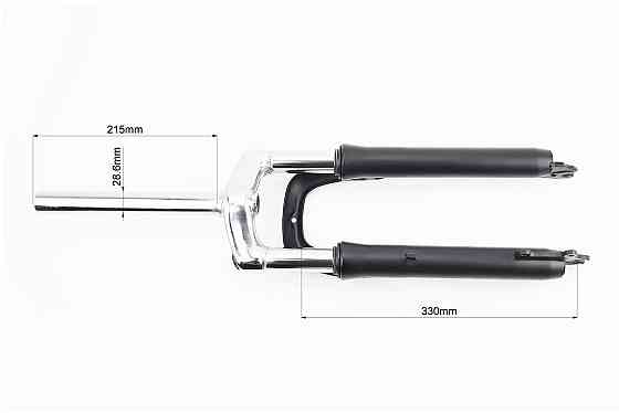Вилка 24" амортизаційна, без різьби 1-1/8" (28,6мм), шток 215мм, з ходом 40мм, Disk-brake, чорна Київ
