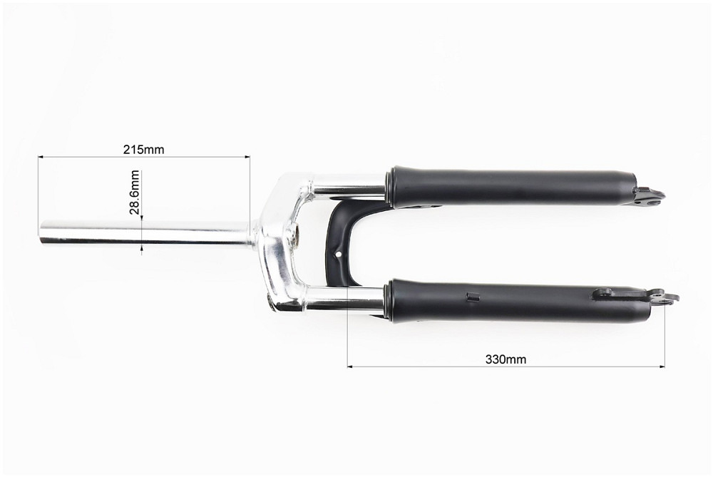 Вилка 24" амортизаційна, без різьби 1-1/8" (28,6мм), шток 215мм, з ходом 40мм, Disk-brake, чорна Київ - фото 3